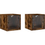 Furnova Nočna omarica s steklenimi vrati 2 kosa dim. hrast 35x37x35 cm, (21926780) | Shoptok.si