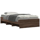  Okvir kreveta bez madraca smeđa boja hrasta 75x190 cm drveni | shoptok.hr