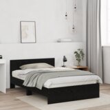  Okvir kreveta s uzglavljem s uzglavljem Crna 120 x 190 cm Drvo | shoptok.hr