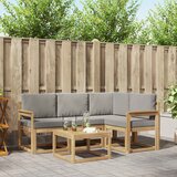  Set vanjskih sofa 5 kom. Bijela i svjetlosiva Poliester | shoptok.hr