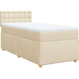 vidaXL Okvir kreveta s oprugama i madrac krem 80x200 cm od tkanine | shoptok.hr