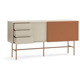 Teulat Opečnato oranžna/bež nizka komoda z drsnimi vrati 180x91 cm Nube – | Shoptok.si