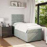 Box spring krevet s madracem svjetlosivi 90x190 cm baršunasti | shoptok.hr