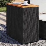  Vrtni bočni stol s drvenom pločom crni 58x27,5x55 cm poli ratan | shoptok.hr