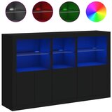  The Living Store Komoda z LED lučkami črna 162x37x100 cm - Komoda, (21448282) | Shoptok.si