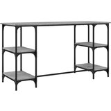 vidaXL Pisalna miza siva sonoma 140x50x75 cm kovina in inženirski les | Shoptok.si
