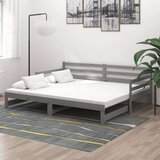  Dnevni ležaj na izvlačenje 2 x (90 x 200) cm sivi od borovine Cijene