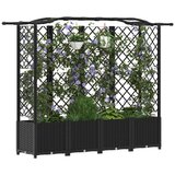  Dvignjeno ležišče s trellisom in streho Črna 204 x 40 x 141 cm, (5000287913) | Shoptok.si