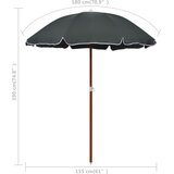  Vrtni suncobran s čeličnim stupom 180 cm antracit | shoptok.hr