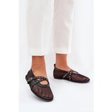 Boto Mesh Flat Ballet Shoes With Straps Black Salliroe | Shoptok.si