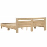  Okvir za krevet s uzglavljem i LED boja hrasta sonome 200x200cm | shoptok.hr