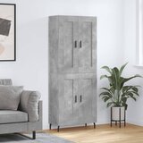 vidaXL Visoka komoda betonsko siva 69,5x34x180 cm inženirski les | Shoptok.si