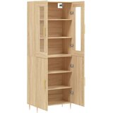 vidaXL Visoka komoda sonoma hrast 69,5x34x180 cm inženirski les | Shoptok.si