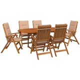  7-dijelni vrtni blagovaonski set Prirodna Čvrsto drvo akacije | shoptok.hr