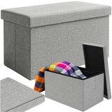 Ruhhy sklopivi puf s prostorom za pohranu 60 × 30 × 30 cm, sivi Cijene