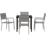  Vrtni set za objed 5 kom. Siva poliratan | shoptok.hr