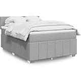 vidaXL Box spring postelja z vzmetnico svetlo siva 140x200 cm blago | Shoptok.si