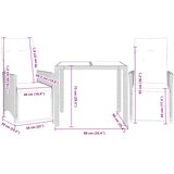  3-dijelni bistro set s jastucima crni od poliratana | shoptok.hr