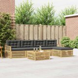 Set vanjskih sofa 7 kom. Bijela i antracit Poliester Smeđa 79 x 79 x 37 cm | shoptok.hr