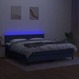  Box spring postelja z vzmetnico LED modra 180x200 cm blago, (20898592) | Shoptok.si