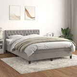  Box spring postelja z vzmetnico svetlo siva 140x200 cm žamet, (20791133) Cene