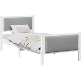  Krevetna konstrukcija Svijetlo siva 90 x 200 cm tkanina Bijela | Shoptok.si