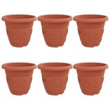  Okrugla saksija za cveće 6 pcs Crvena cigla Ø 39 x 32 cm | Eponuda.com