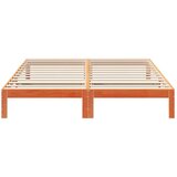  Posteljni okvir brez vzmetnice voščeno rjav 160x200 cm borovina, (22011677) | Shoptok.si