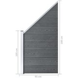vidaXL Panel za ogradu WPC 95 x (105 - 180) cm sivi | shoptok.hr