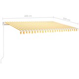 Tenda na ručno uvlačenje s LED svjetlima 400x350 cm žuto-bijela | shoptok.hr