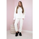 Kesi Insulated cotton set, sweatshirt with embroidery + ecru trousers | shoptok.hr