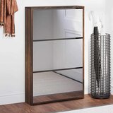Ormarić za cipele sa zrcalom 3 razine boja hrasta 63x17x102,5cm | shoptok.hr