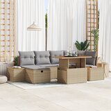 vidaXL Set vrtnih sofa s jastučićima - Bež, poli ratan, akacija Cijene