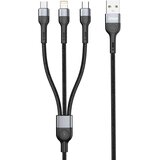 Superior USB data kabal SU-K106, 3in1, Lightning/Micro/Type C , 1m, Crni
