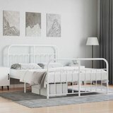 Metalni okvir kreveta uzglavlje i podnožje bijeli 140x200 cm | shoptok.hr