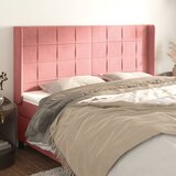  Uzglavlje s ušima ružičasto 183x16x118/128 cm baršunasto | shoptok.hr