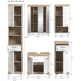 MID.YOU Kopalnica Lambada, Barva Hrasta, Bela, 5-Delna | Shoptok.si