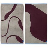 Mette Ditmer Denmark Bordo rdeča in sivo-bež frotirne brisače v kompletu 2 ks iz organskega bombaža 50x90 cm Nova Arte – Cene