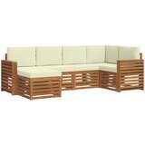  Set vanjskih sofa 6 kom. Prirodna i krem Poliester 251 x 132,5 x 73 cm | shoptok.hr