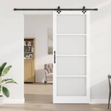  Klizna vrata Bijelo 93 x 232 cm Masivna borovina i staklo | shoptok.hr