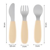 Petite&Mars Take&Match Stainless Steel Cutlery Set pribor za otroke Dusty Rose 12m+ 3 kos | Shoptok.si