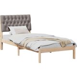 vidaXL Posteljni okvir z oblazinjenim vzglavjem Rjava 90 x 190 cm | Shoptok.si