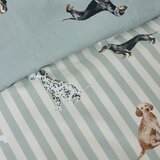 Catherine Lansfield Zelena posteljina za bračni krevet 230x220 cm Dog Stripe – | shoptok.hr