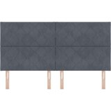 vidaXL Vzglavje Geometrijskih Blokov Temno Sivo 180 cm Velvet, (22080613) | Shoptok.si