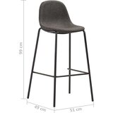  Barski stoli 4 kosi temno sivo blago | Shoptok.si