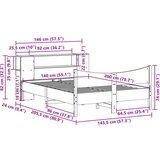 vidaXL Okvir kreveta bez madraca 140 x 200 cm od masivne borovine | shoptok.hr
