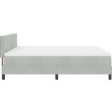 Box Spring Krevet s Madracem i LED Osvjetljenjem Sivo 180x200 cm Baršun | shoptok.hr