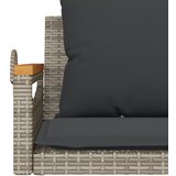  Klupa za ljuljanje s jastucima siva 109x62x40 cm od poliratana | shoptok.hr