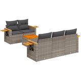  6-dijelni set vrtnih sofa od poliratana s jastucima sivi | shoptok.hr