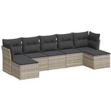 Maison Chic Seti vrtnega pohištva - Vrtna garnitura - Vrtni pohištvo set 7-delna z blazinami siv poli ratan, (21802127) | Shoptok.si